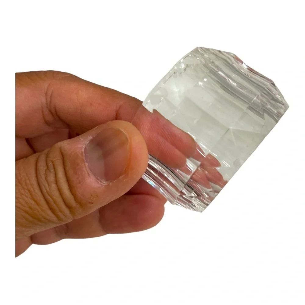 Clear Crystal Plastic Napkin Holder Rings Acrylic Octagon Holiday Decor set 6